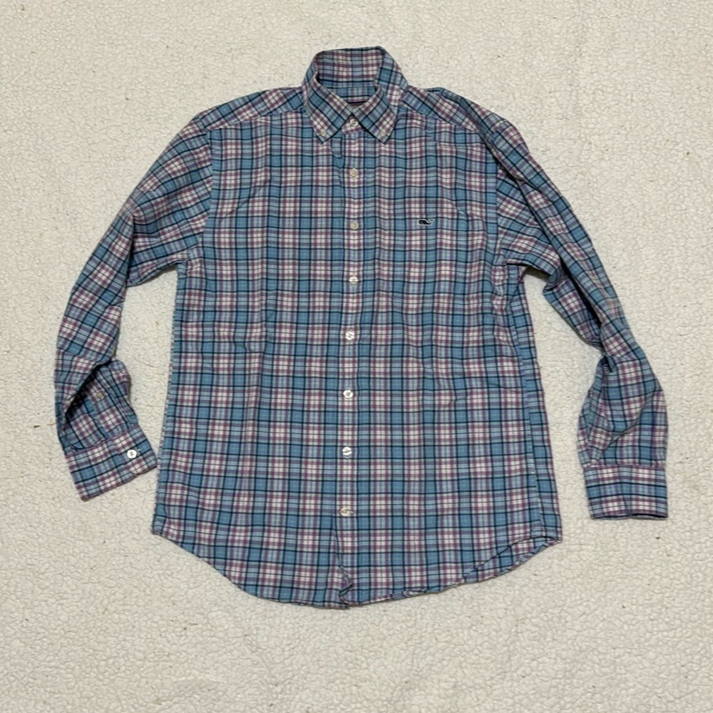Vineyard Vines Men’s Plaid Button Down Tucker Shirt Size Small Preppy Easter